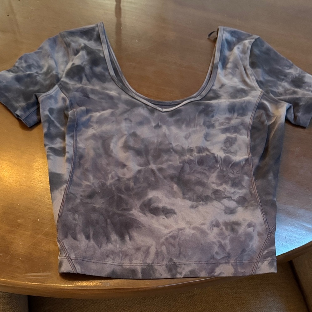 Lululemon Align Space Dye Black Crop Tee